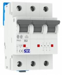 Трьохполюсний автомат SEZ 63 B 2А 3P (PR63B2А)