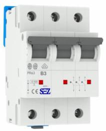 Трьохполюсний автомат SEZ 63 B 3А 3P (PR63B3А)