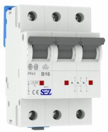 Трьохполюсний автомат SEZ 63 B 16А 3P (PR63B16А)