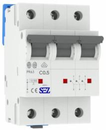 Трьохполюсний автомат SEZ 63 C 0,5А 3P (PR63C0.5А)
