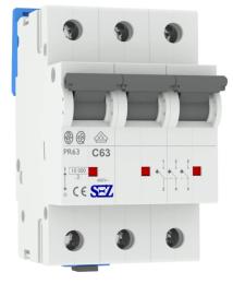 Трьохполюсний автомат SEZ 63 C 63А 3P (PR63C63А)