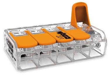 Клема на 5 проводів WAGO з натискними важелями (221-615)