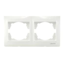 Рамка подвійна горизонтальна біла Lemanso Сакура LMR1011