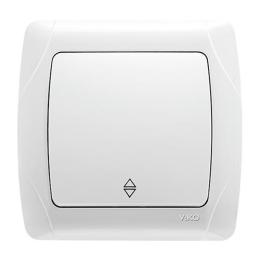 Вимикач одноклавішний прохідний білий VIKO Carmen