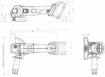 Акумуляторна кутова шліфувальна машина Metabo W 18 L 9-125 (602247510)