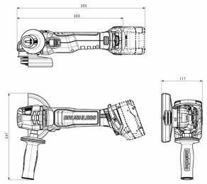 Акумуляторна кутова шліфувальна машина Metabo W 18 LT BL 11-125 (613052850) (без АКБ та ЗП)