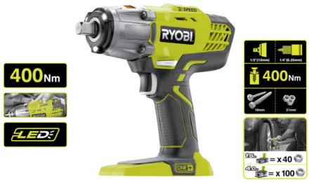 Гайкокрут ударний Ryobi ONE + R18iW3-0 без АКБ і ЗП (5133002436)