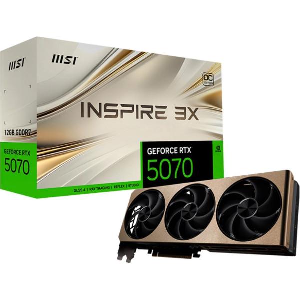 Видеокарта MSI GeForce RTX 5070 12G INSPIRE 3X OC (G5070-12I3C) EU