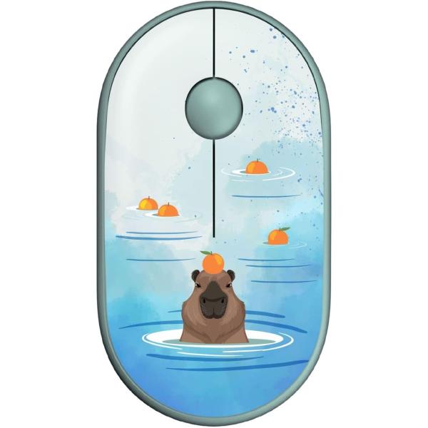 Бездротова миша 2E MF300 CAPYBARA:TANGERINE Silent WL BT, зелений (2E-MF300WCAPIBARAGN)