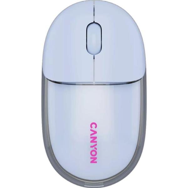 Миша Canyon OnClick 24 BT/ Wireless Transparent/Blue (CNS-CMSW24BL)