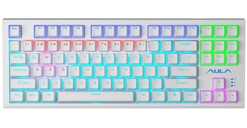 Клавіатура Aula F3032 White plus 21 Yellow keys KRGD Red EN/UA (6948391204680)