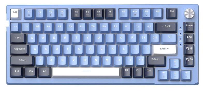 Клавіатура MageGee SKY 81 RGB Blue Whale Switch (6971969727922) Prussian Blue (G-000003953)