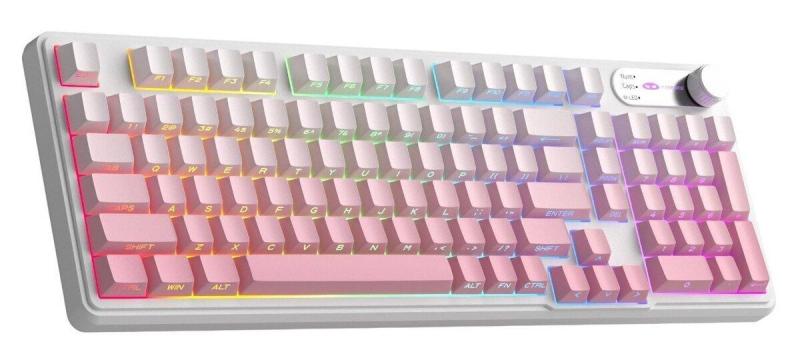 Клавіатура MageGee GK960 RGB (6971969729049) White/Pink (G-000004396)