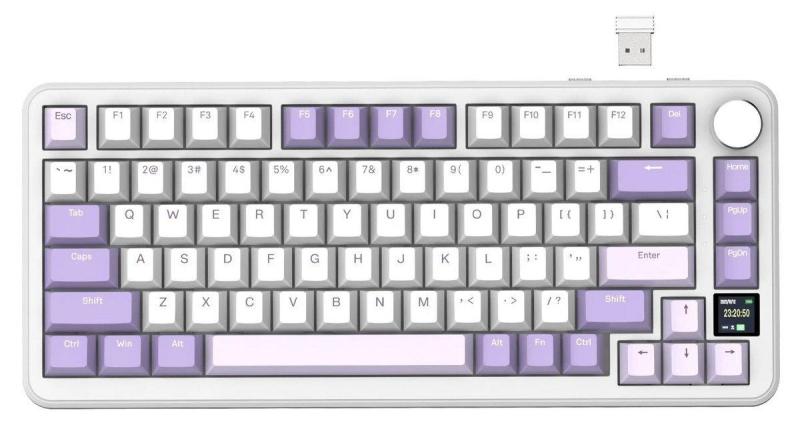 Клавіатура Attack Shark X85 Pro RGB Linear Blueberry Switches Wireless (AS-6972792471105-L) Lavender (G-000004028)
