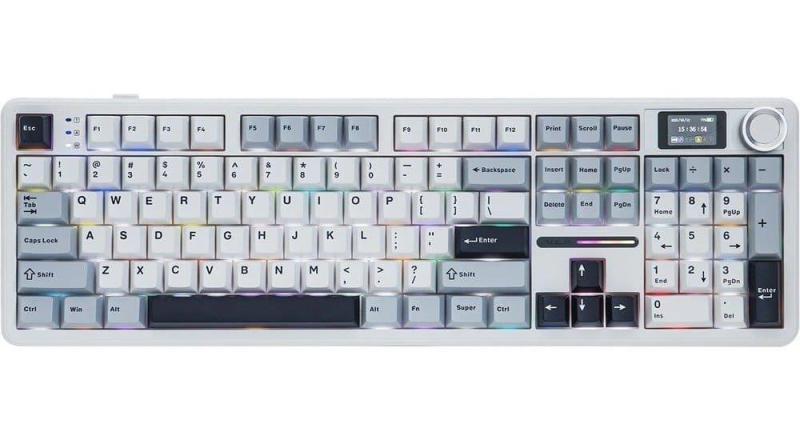 Клавіатура Aula F108 Pro Wireless Gasket Keyboard Reaper Switch 2.4G/BT EN/UA White (6978080501318)