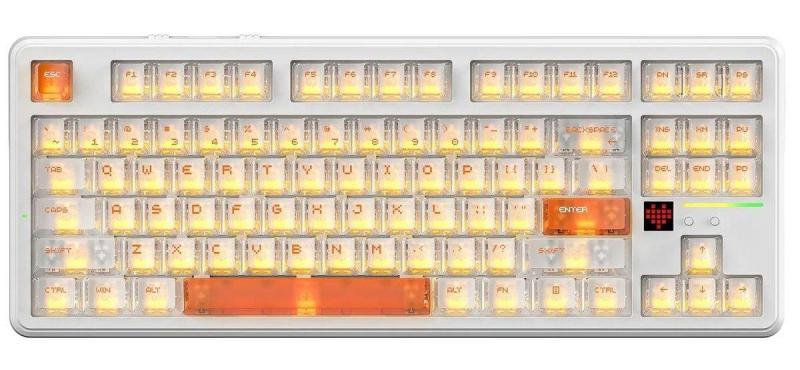 Клавіатура Attack Shark X87 Ultra RGB Meg Shark Switches Wireless (AS-6979033730236-IO) Iced Orange (G-000004501)
