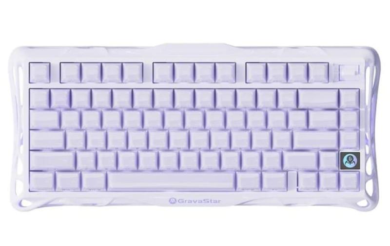 Клавіатура GravaStar Mercury K1 80keys Kailh Cheery Pink EN/UKR BT/WL/USB Lavender Purple (GSK1_PL)