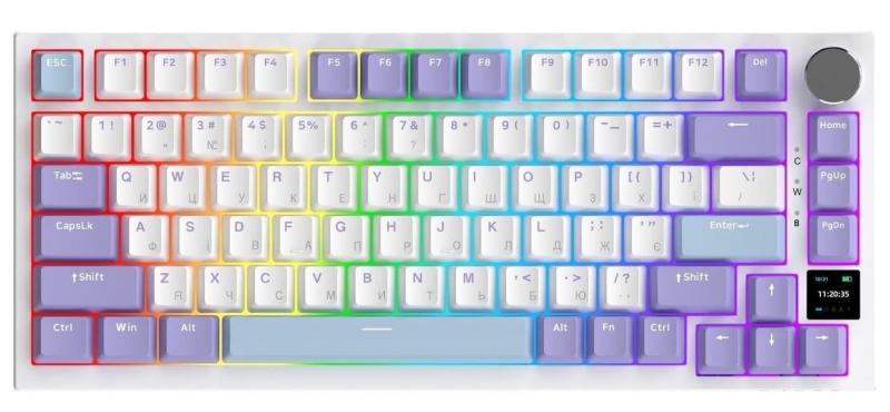 Клавіатура Ajazz AK820 PRO 75% Exploded Gift Switch White RGB (AK820PRO-G-PWB)
