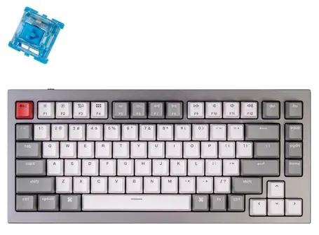 Клавіатура Keychron Q1 QMK HotSwappable Gateron Phantom Blue RGB Knob Space Grey (Q1N2_KEYCHRON)