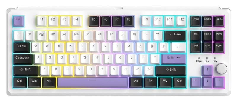 Клавіатура MageGee SKY 87 RGB Ivory White Switch Wireless (6971969728486-UA) Ice Purple (G-000003959)