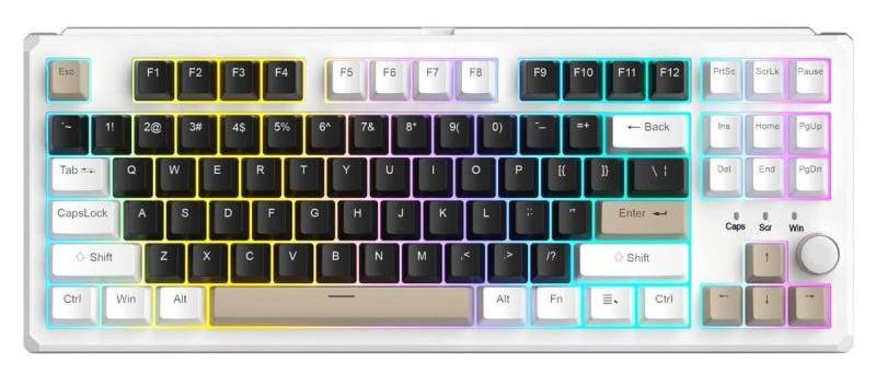 Клавіатура MageGee SKY 87 RGB Blue Whale Switch Wireless (6971969728493-UA) Mocha Brown (G-000003957)