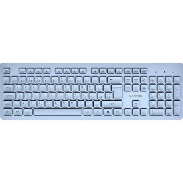 Клавіатура Canyon HKB-W01 UK/US AAA Wireless Blue (CNS-HKBW01BL)