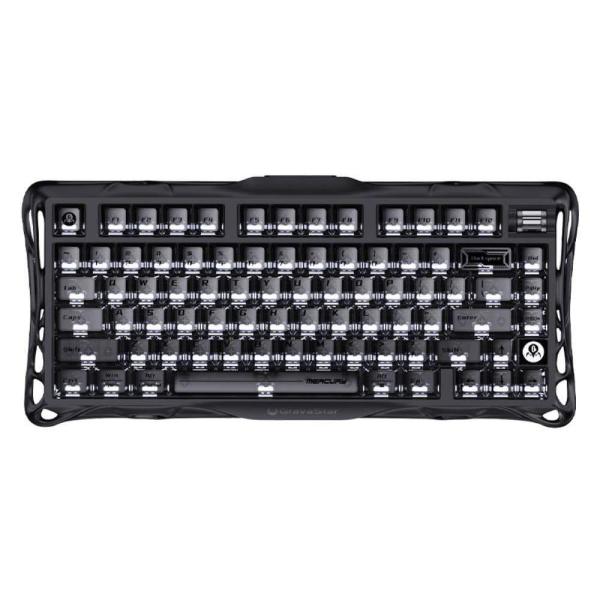 Клавіатура GravaStar Mercury K1 80keys Kailh Cheery Pink EN BT/WL/USB Stealth Black (GSK1_XTAL_BLK)