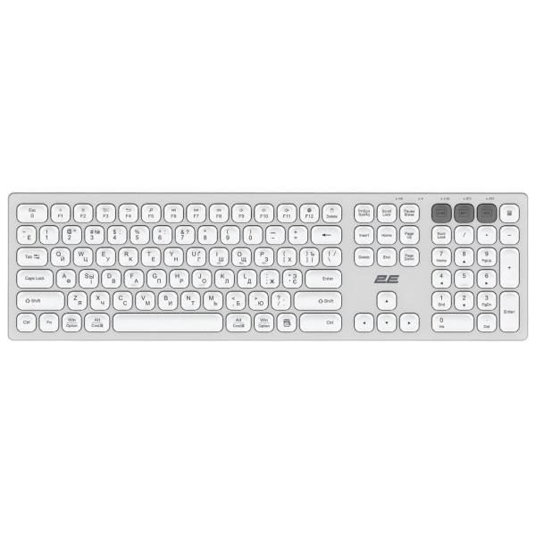 Клавіатура 2E KS270 WL/BT EN/UK/RU Sliver White (2E-KS270WBWH)