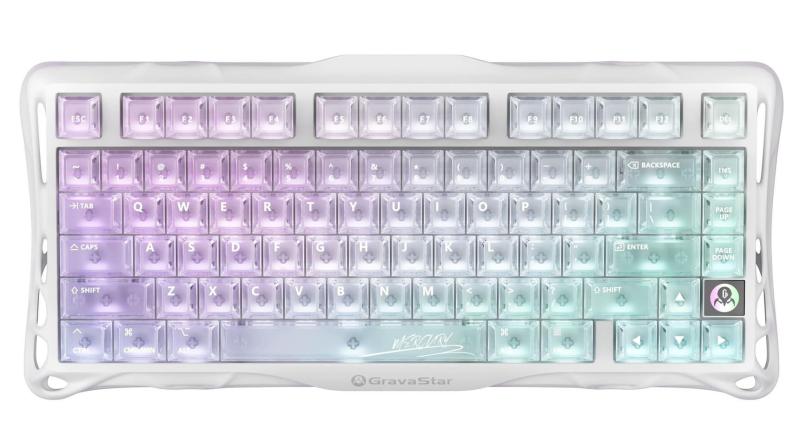 Клавіатура GravaStar Mercury K1 Lite 80keys BSUN Grey BT/WL/USB RGB Crystal Aurora (GSK1LITE_XTAL_AUROA)