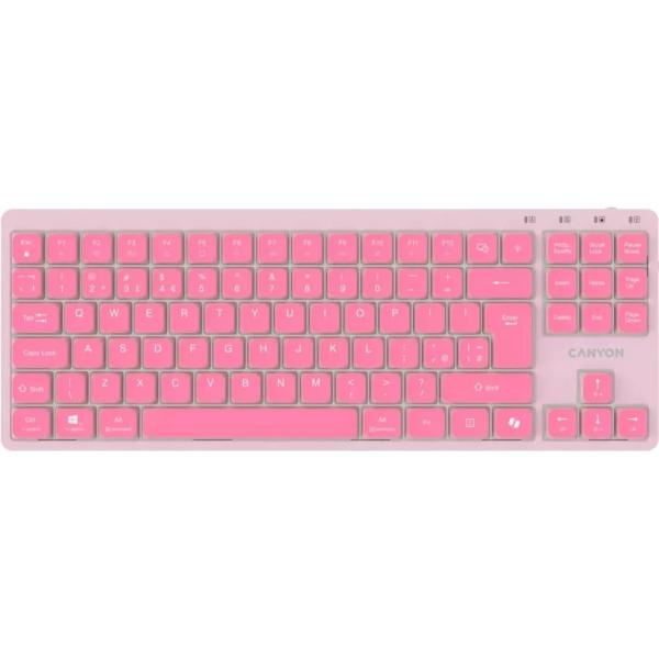 Клавіатура Canyon Keyboard OnType 10 Low Profile EN Wired Pink (CNS-HKB10P)
