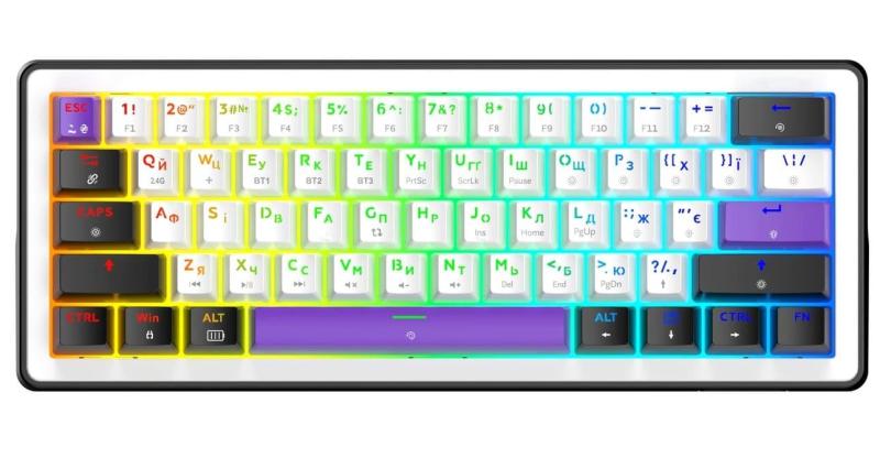 Клавіатура HATOR Hellyberry HK60 wireless White-Violet (HK60_wireless)