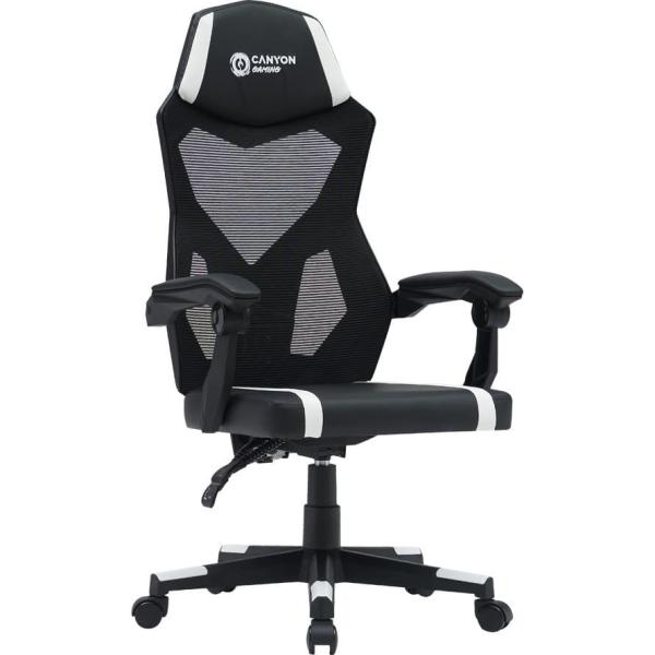 Ігрове крісло Canyon Flow MCH01 Mesh Black White (CNE-MCH01W)