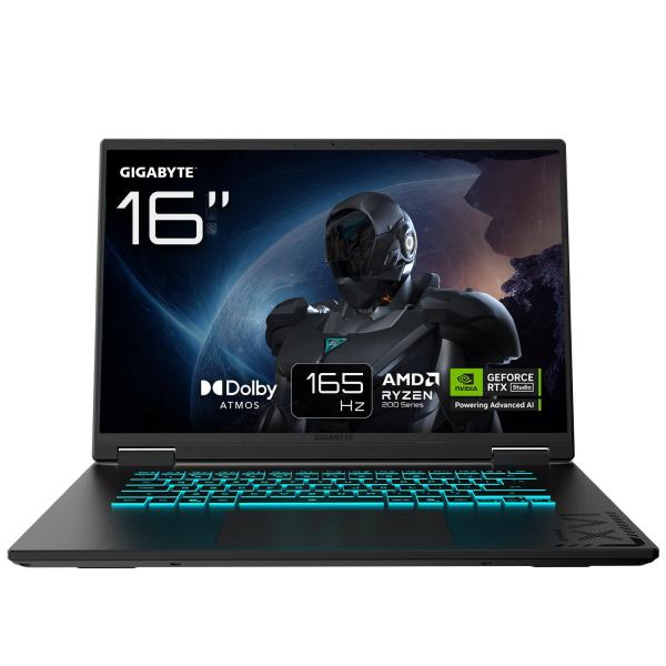 Ноутбук GIGABYTE 16 Gaming A16 3THK3UA893SD WUXGA IPS 165Hz/R7-260/16GB/512GB/RTX 5050 8GB/DOS/Black (3THK3UA893SD)