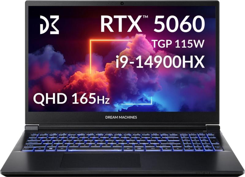 Ноутбук Dream Machines 15.6 RG5060-15UA30 2.5K 165Hz/Intel i9-14900HX/32GB/1TB/RTX 5060 8GB/DOS (RG5060-15UA30)