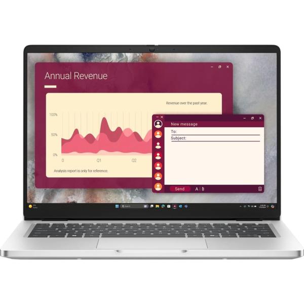 Ноутбук Dell 14 Pro 14 FHD+/Intel U7-255U/32GB/512SSD/UMA/W11P/Silver (BTO108PC14250UA_W11P)