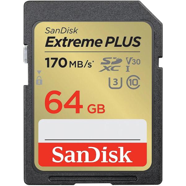 Карта пам'яті Sandisk 64GB SDXC Extreme PLUS Memory Card + 2 years Rescue (SDSDXW2-064G-GNCIN)