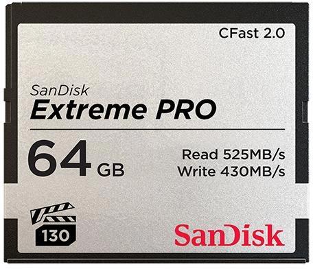 Карта пам'яті Sandisk 64GB CFAST 2.0 Extreme PRO 525MB/s VPG130; EAN:619659144708 (SDCFSP-064G-G46D)