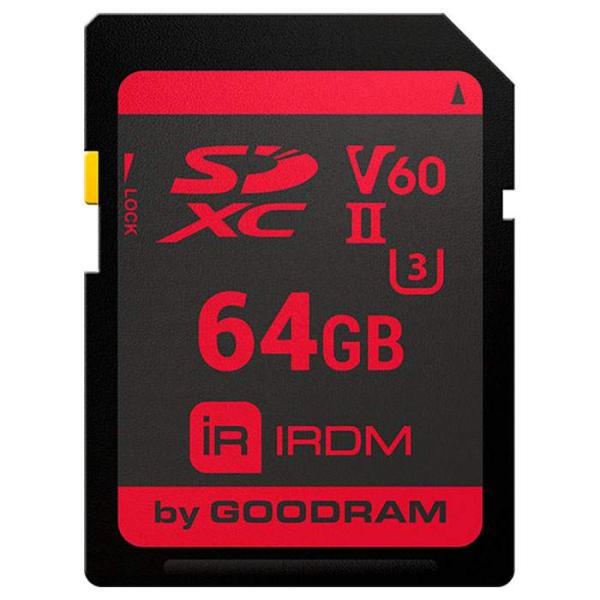 Карта пам'яті GoodRam Memory card Secure Digital 64Gb IRDM SDXC V60 UHS-II U3 Retail (IR-S6B0-0640R11)