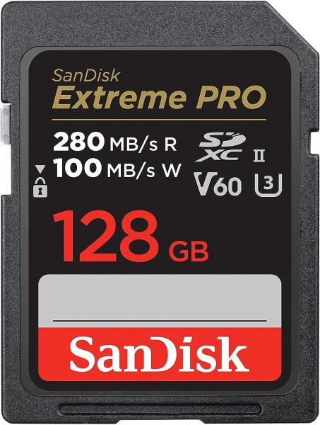 Карта пам'яті Sandisk 128GB SD Extreme PRO V60 UHS-II 280/100MB/s,V60,C10,UHS-II (SDSDXEP-128G-GN4IN)