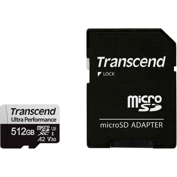 Карта пам'яті Transcend 512GB microSD w/ adapter UHS-I U3 A2 (TS512GUSD340S) (FFSDTR02109)