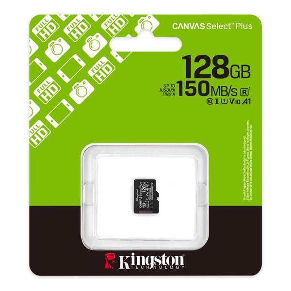 Карта пам'яті Kingston 128GB microSDXC Canvas Select Plus G en3 150R A1 Single Pack w/o ADP SDCS3/128GBSP (SDCS3/128GBSP)