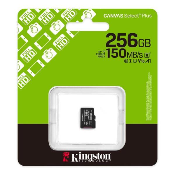 Карта пам'яті Kingston 256GB microSDXC Canvas Select Plus G en3 150R A1 Single Pack w/o ADP SDCS3/256GBSP (SDCS3/256GBSP)