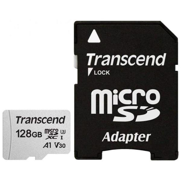 Карта пам'яті Transcend 128GB microSDXC UHS-I/U3 Class 10 300S A1 + SD-adapter (TS128GUSD300S-A)
