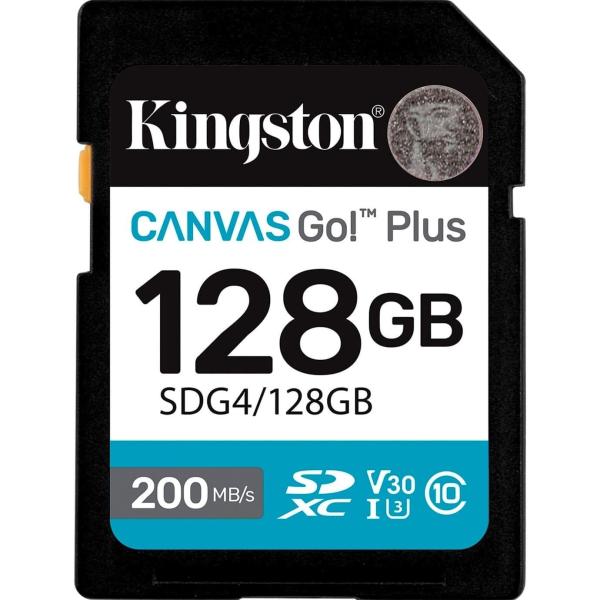 Карта пам'яті Kingston SD 128GB C10 UHS-I U3 V30 R200MB/s (SDG4/128GB)