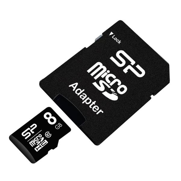 Карта пам'яті Silicon Power MicroSDHC card 8G C10 + adapter (SP008GBSTH010V10SP)
