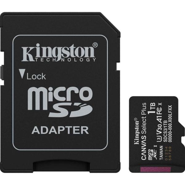 Карта пам'яті Kingston 1TB microSDXC Canvas Select Plus Gen 3 150MB/s A1 Card + Adapter SDCS3/1TB (SDCS3/1TB)