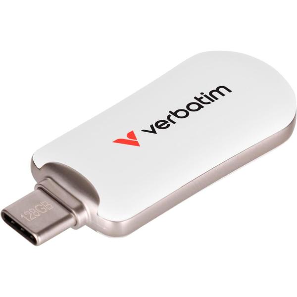 Флеш-накопичувач Verbatim Plectra USB-C White 128 GBUSB 3.2 Gen 1 (30229)
