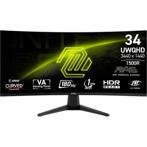 Монітор 34" MSI MAG 346CQ Curved (9S6-3DD71M-001) 3440x1440 (Ultra-Wide 2K) VA 180 Hz