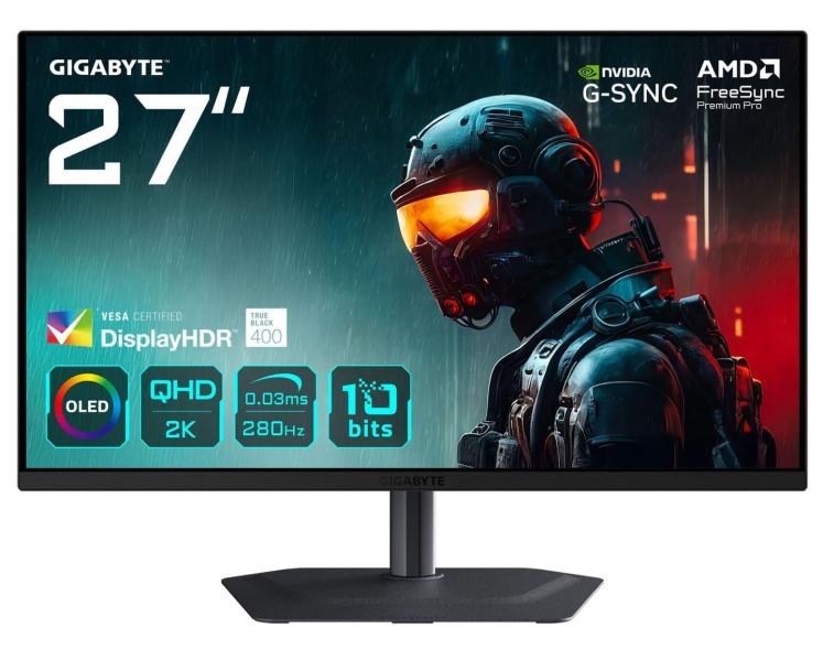 Монітор 27" GIGABYTE MO27Q2A (MO27Q2A Gaming Monitor) 2560x1440 (QHD, 2K) QD-OLED 280 Hz