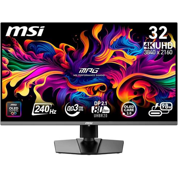 Монітор 31.5" MSI MPG 322URX UHD OLED 240Hz (MPG 322URX 3840х2160 (UHD, 4K) QD-OLED 240 Hz